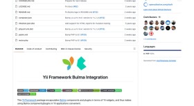 yiisoft 官方 GitHub 仓库显示 Yii Framework Bulma Integration 项目说明和官方维护信息