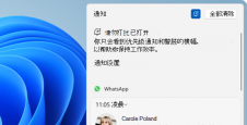 Windows 11 中文通知中心与全部清除按钮