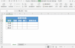 WPS表格待匹配结果区域包含姓名性别学历部门和联系方式