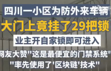 小区为防外来车辆挂29把锁是怎么回事?详情介绍