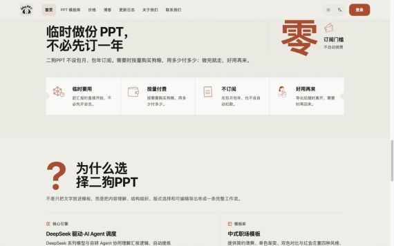 二狗PPT按量使用与不订阅说明完整截图