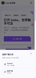 bobo浏览器官网手机端Android下载弹窗