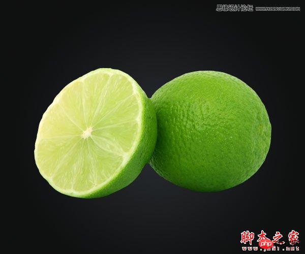 Photoshop设计制作逼真的黄绿色柠檬