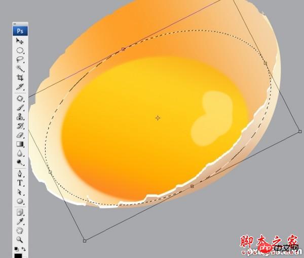 photoshop设计制作刚敲开的半边生鸡蛋
