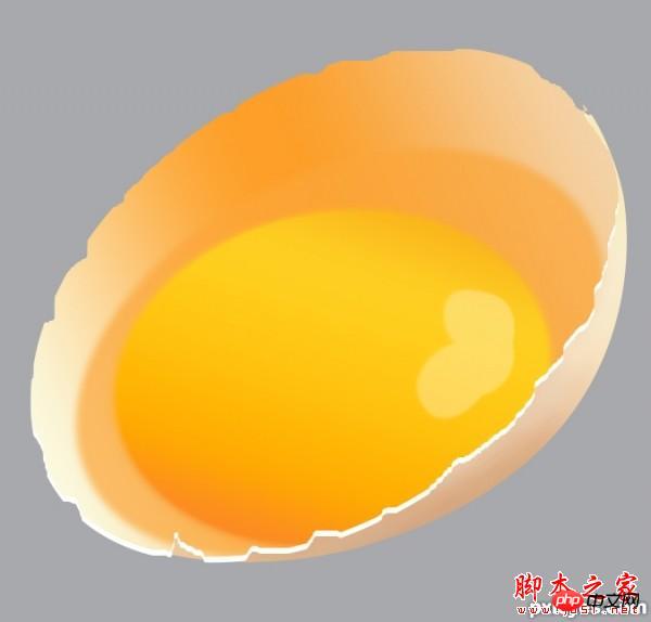 photoshop设计制作刚敲开的半边生鸡蛋
