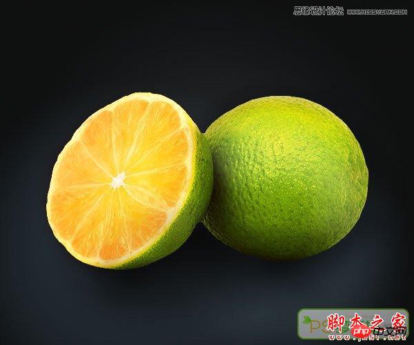 Photoshop设计制作逼真的黄绿色柠檬
