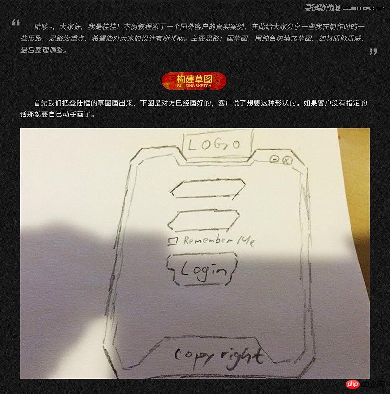 Photoshop制作颓废质感的游戏网页登陆框