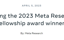 2023 Meta博士奖研金名单出炉：华人学者超1/3