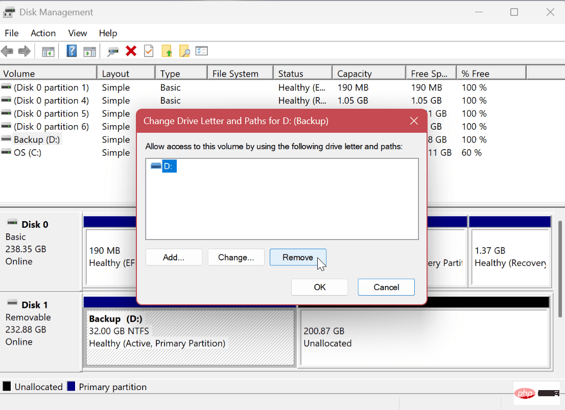 Comment supprimer une lettre de lecteur sous Windows 11