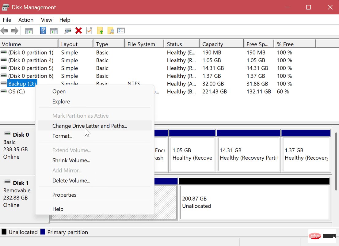 Comment supprimer une lettre de lecteur sous Windows 11