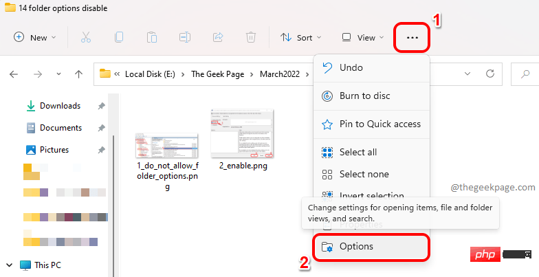 How to enable or disable folder options on Windows 11, 10