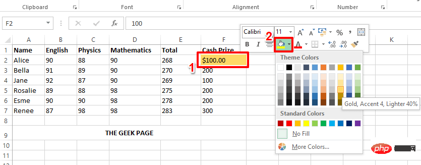 How to format cells in MS Excel and apply the same format to other cells