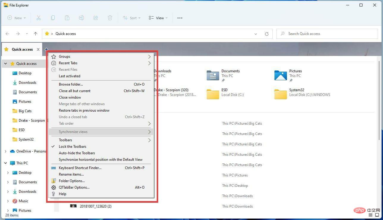 Bagaimana untuk menambah QT TabBar pada Windows 11 File Explorer