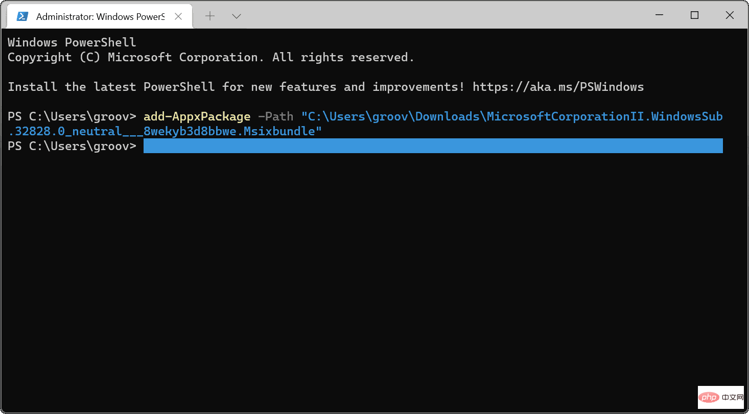 WSA-Installing