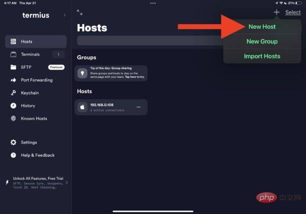 Comment se connecter en SSH depuis iPad vers Mac