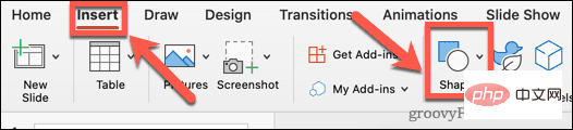 how-to-hide-text-until-clicked-powerpoint-insert-shapes