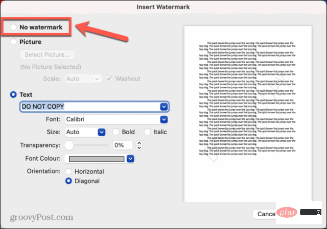 如何从 Word 文档中删除水印