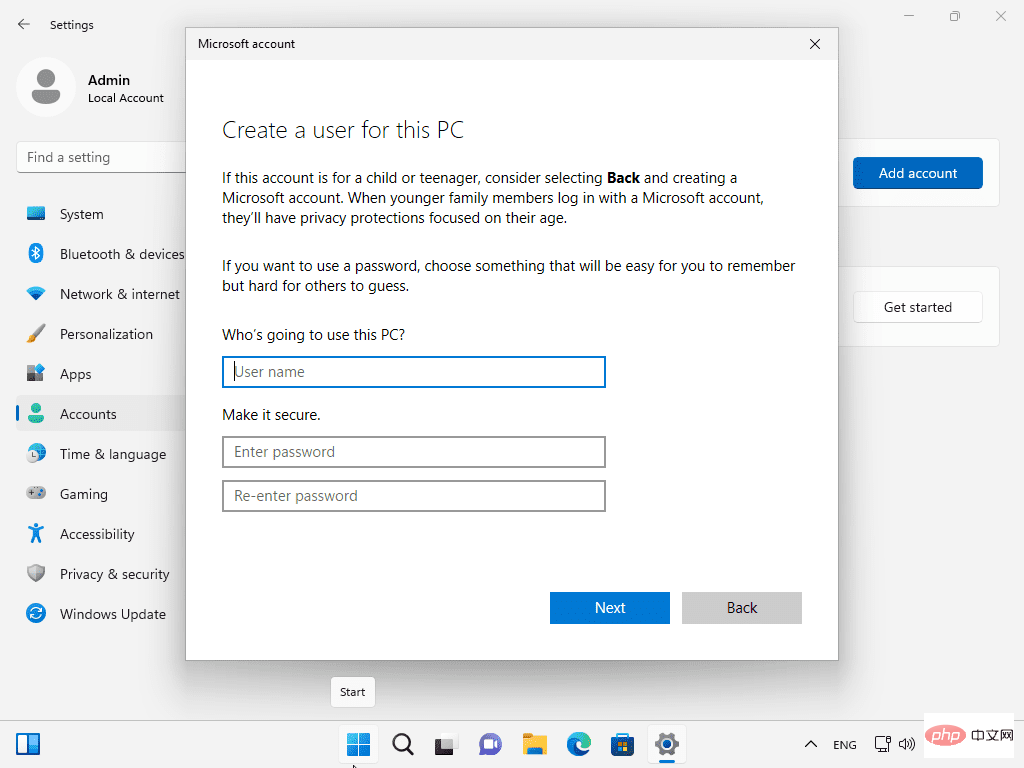 如何在 Windows 11 版本 22H2 设备上使用本地帐户