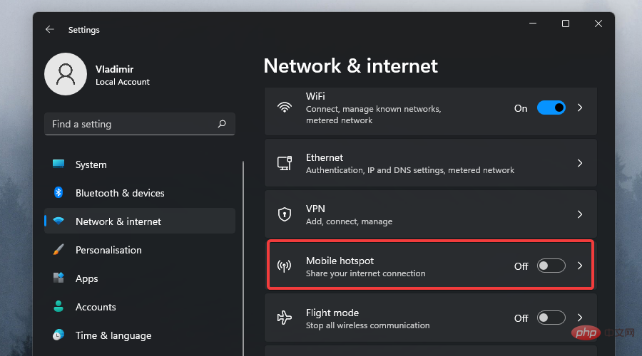 Cara membuat tempat liputan mudah alih pada Windows 11