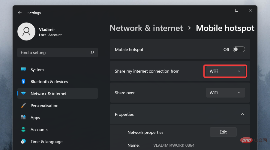 How to create a mobile hotspot on Windows 11