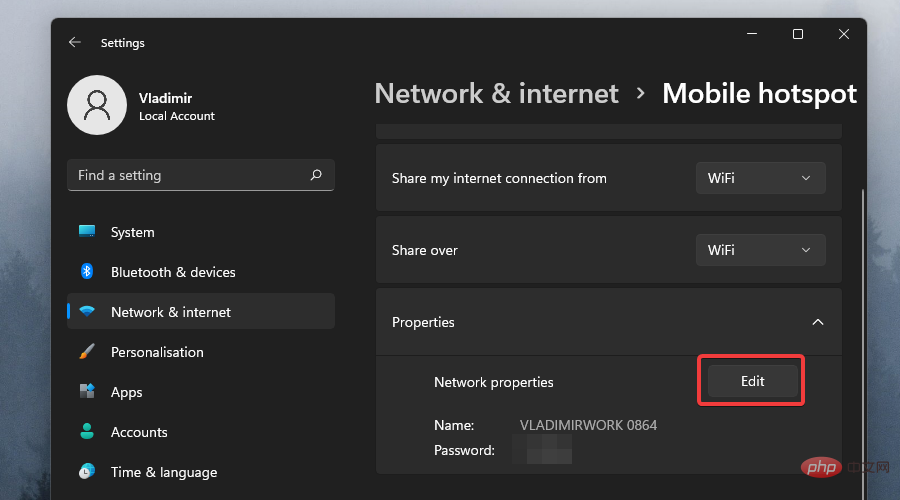 Cara membuat tempat liputan mudah alih pada Windows 11