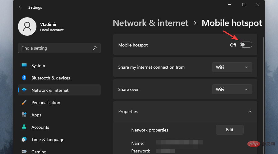 Cara membuat tempat liputan mudah alih pada Windows 11