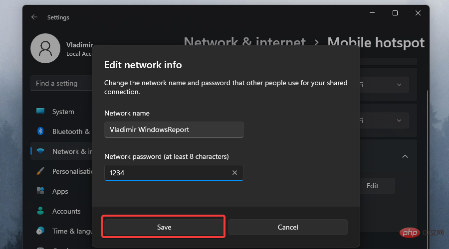 Cara membuat tempat liputan mudah alih pada Windows 11
