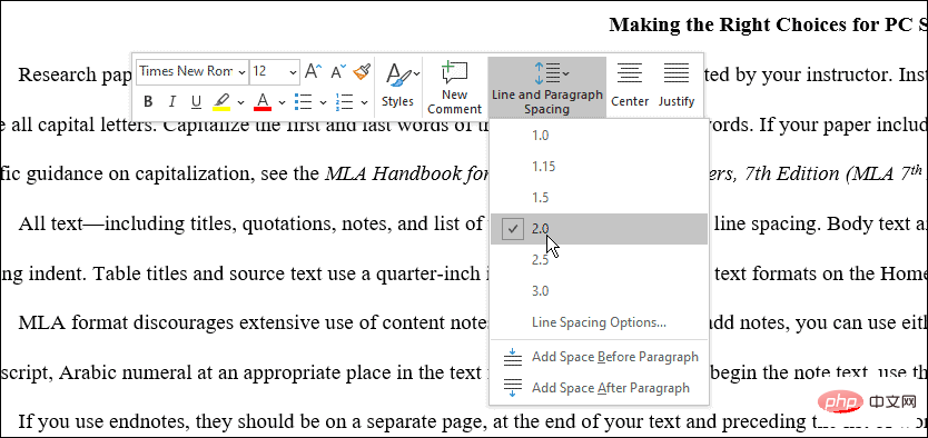 如何在 Microsoft Word 中使用 MLA 格式
