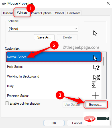修复鼠标光标更改不会永久保留 windows 11 / 10