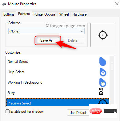 修复鼠标光标更改不会永久保留 windows 11 / 10