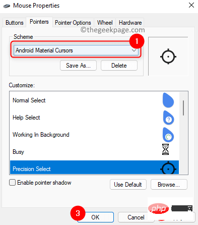 修复鼠标光标更改不会永久保留 windows 11 / 10