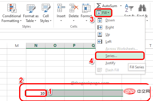 如何在 Microsoft Excel 中使用填充系列自动填充顺序数据