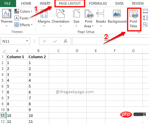 在 Excel 工作表中打印时如何在每一页上重复顶行标题