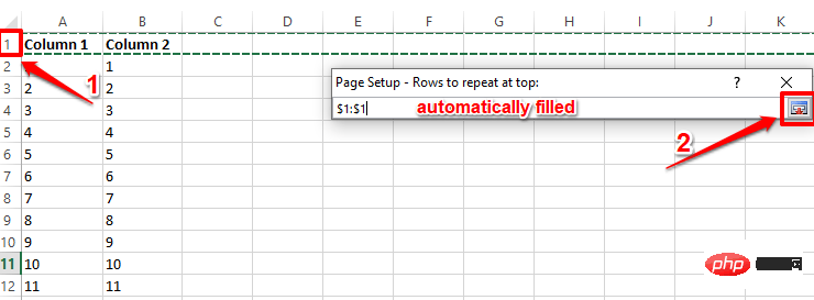 在 Excel 工作表中打印时如何在每一页上重复顶行标题