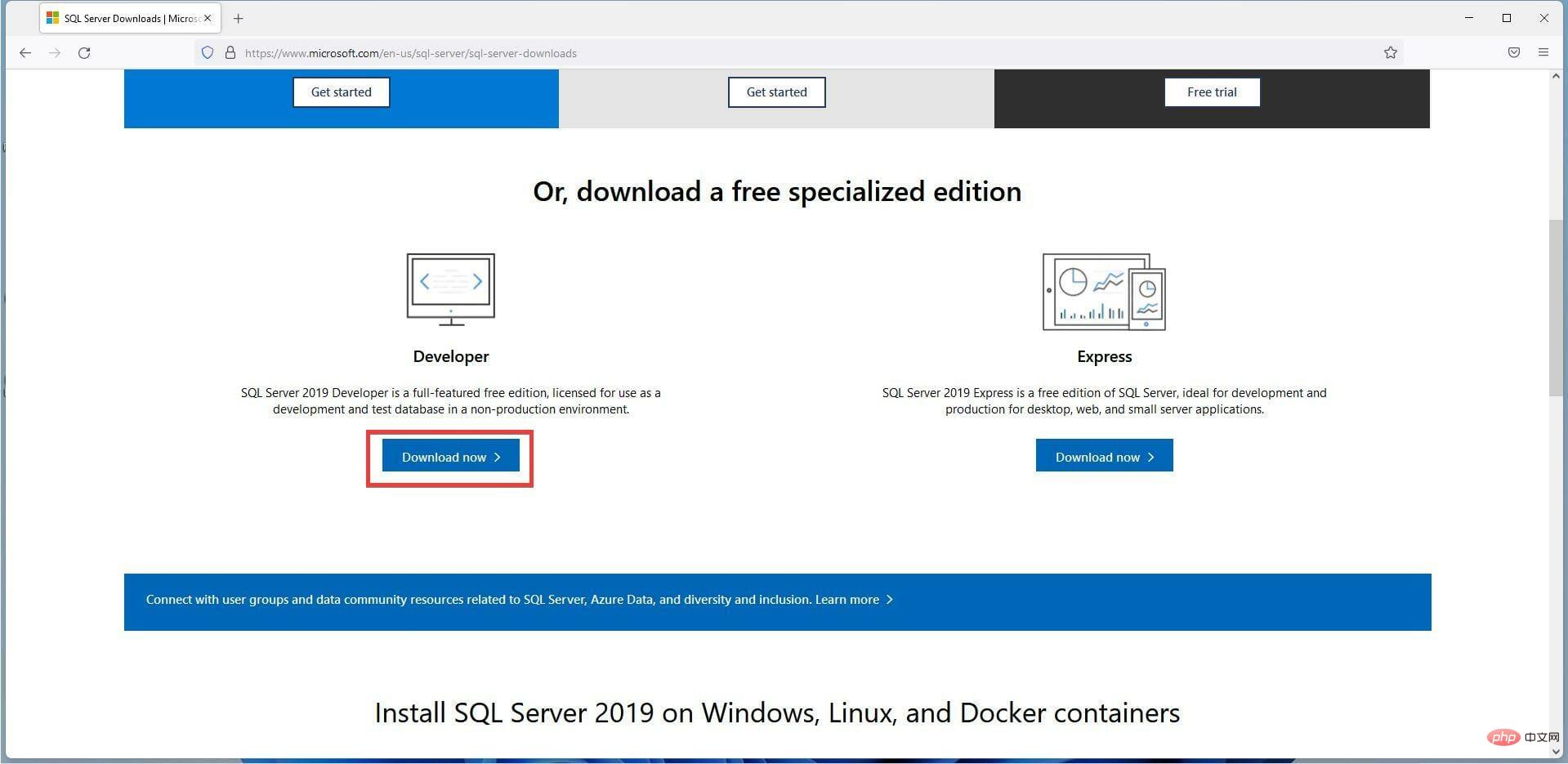 在 Windows 11 上下载并安装SQL Server 2021开发者版