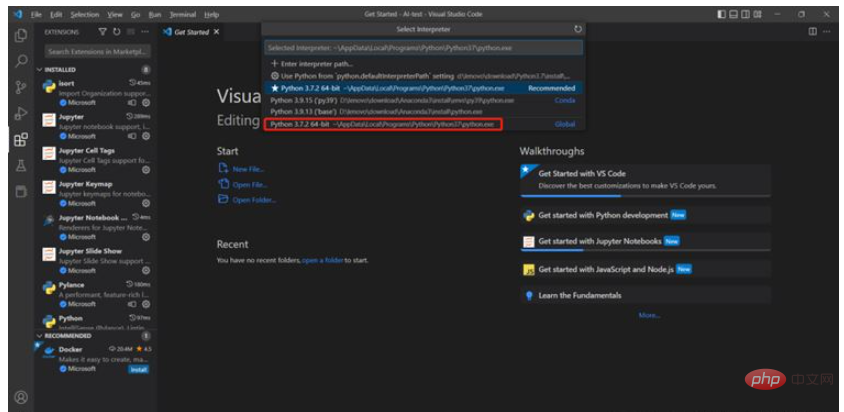 How to add Python interpreter and install Python library in VSCode ...
