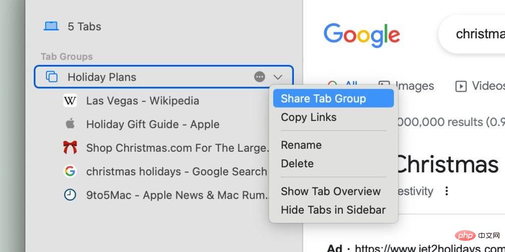 macOS Ventura:如何在 Safari 中共享选项卡并与他人协作