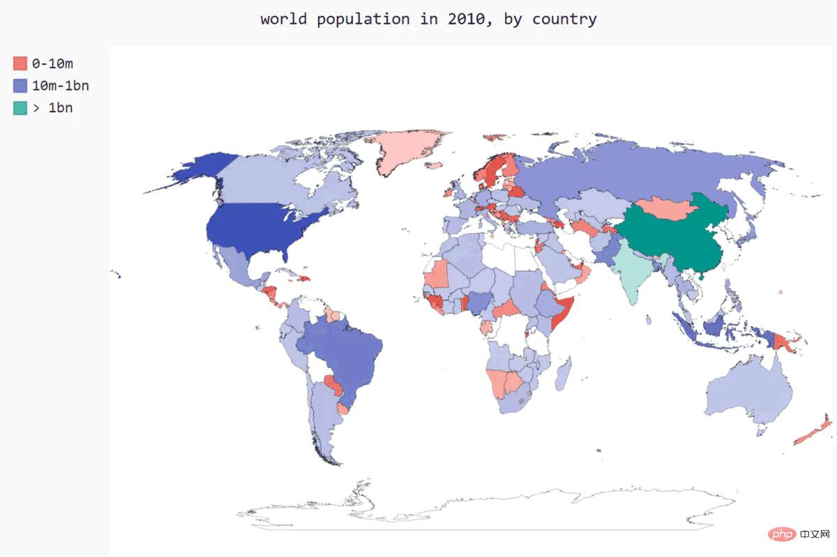 python怎么绘制世界人口地图