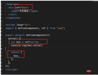 How to get element node through ref in vue3
