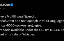 规模性能双杀OpenAI，Meta语音达LLaMA级里程碑！开源MMS模型可识别1100+语言