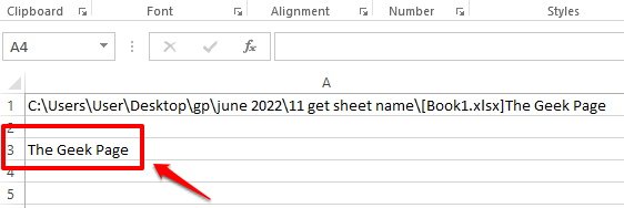 如何在 Excel 中获取当前工作表的名称
