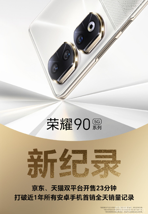 Honor 90 シリーズが販売の奇跡を起こす: 23 分で Android スマートフォンの最初の販売記録を破る