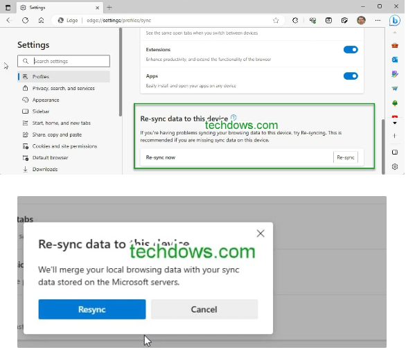 Edge 114 版本发布:重置同步按钮改为立即重新同步选项