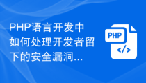 PHP语言开发中如何处理开发者留下的安全漏洞？