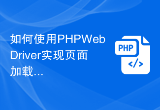 如何使用PHP WebDriver实现页面加载时间的测试