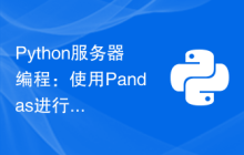 Python服务器编程：使用Pandas进行数据分析