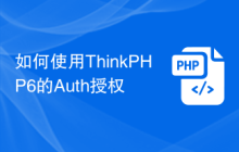 如何使用ThinkPHP6的Auth授权