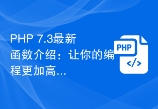 PHP 7.3의 최신 기능 소개: 프로그래밍을 더욱 효율적으로 만드세요
