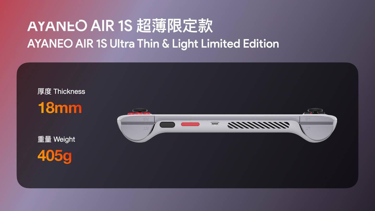 AYANEO AIR 1S 掌机发布：R7 7840U，预订价 4699 元起