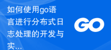 How to use go language to develop and implement distributed log processing